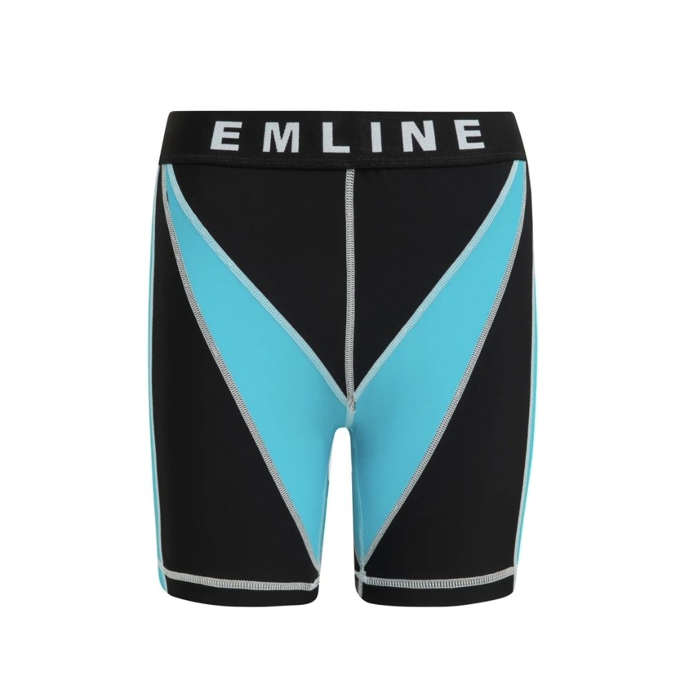 Black & Turquoise V-Panel Performance Bike Shorts